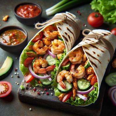 Image of Spicy Shrimp or Chicken Wraps