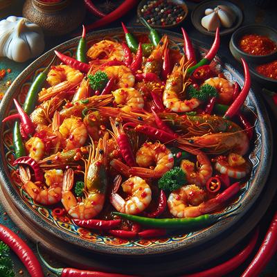 Image of Spicy Shrimp with Hot Chili Peppers