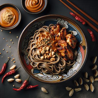 Image of Spicy Soba Noodles with Chicken and Peanut Sauce