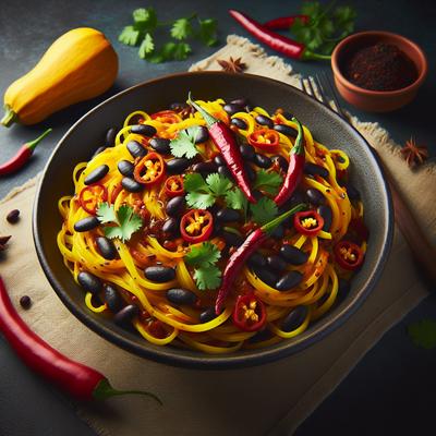Image of Spicy Spaghetti Squash with Black Beans