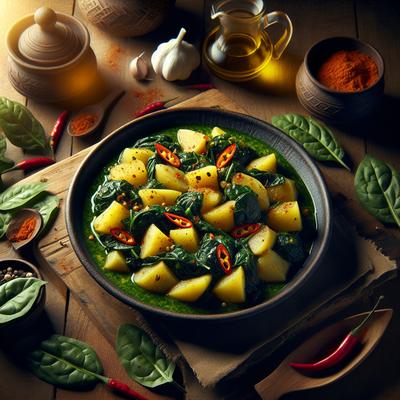 Image of Spicy Spinach and Potatoes