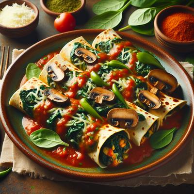 Image of Spicy Spinach Mushroom Enchiladas