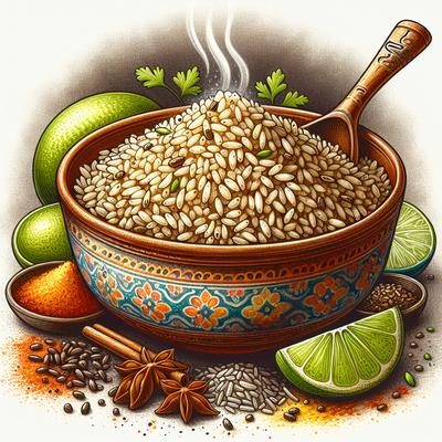 Image of Spicy Steamed Rice with Cumin and Lime Juice