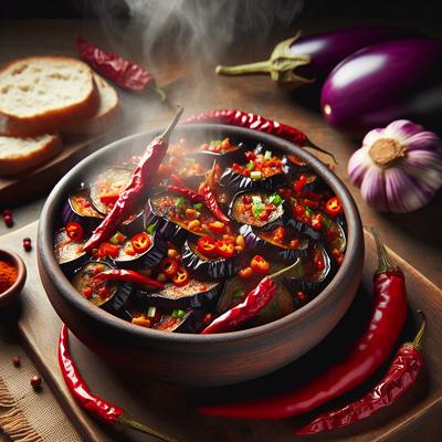 Image of Spicy Stir Fried Eggplant Aubergine
