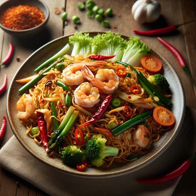 Image of Spicy Stir Fried Rice Noodle