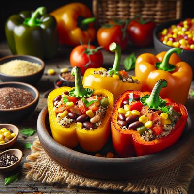 Image of Spicy Stuffed Bell Peppers Vegetarian Vegan Gluten Free
