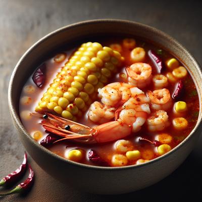 Image of Spicy Sweetcorn and Shrimp Soup