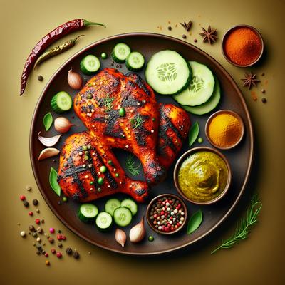 Image of Spicy Tandoori Grilled Chicken with Curry Cucumber Sauce