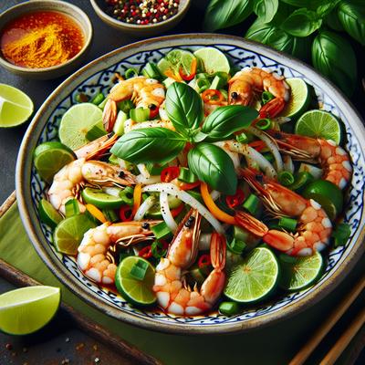 Image of Spicy Thai Basil Lime Jumbo Shrimp Vietnamese Salad