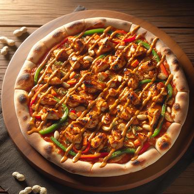 Image of Spicy Thai Chicken Pizza with Peanut Sauce