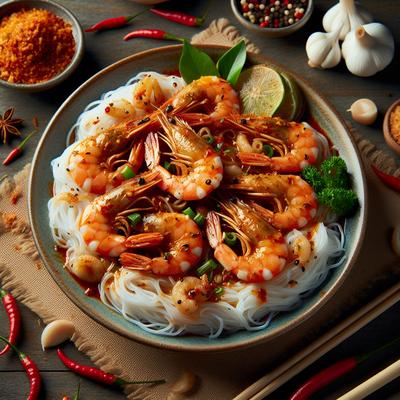 Image of Spicy Thai Coconut Shrimp with Rice Noodles