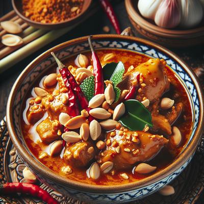 Image of Spicy Thai Curry Chicken Encrusted with Peanuts