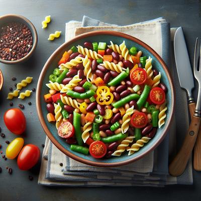 Image of Spicy Three Bean Pasta Salad