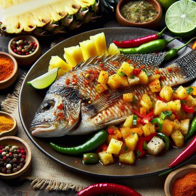 Image of Spicy Tilapia with Pineapple Pepper Relish