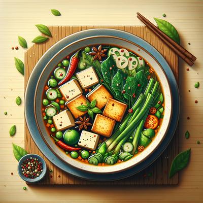 Image of Spicy Tofu Greens Soup