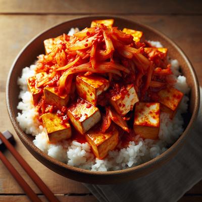 Image of Spicy Tofu Kimchi Over Rice