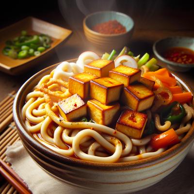 Image of Spicy Tofu Udon Noodle Bowl