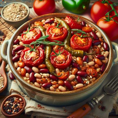 Image of Spicy Tomato and Bean Barley Bake Low Fat and Healthy