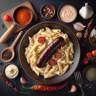 Image of Spicy Vodka Cream Pasta with Hot Sausage