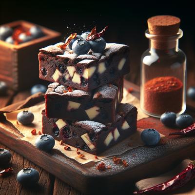 Image of Spicy White Chocolate Blueberry Brownies