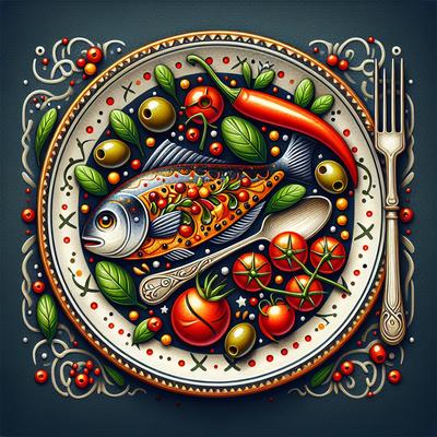 Image of Spicy Whitefish with Olives and Cherry Tomatoes