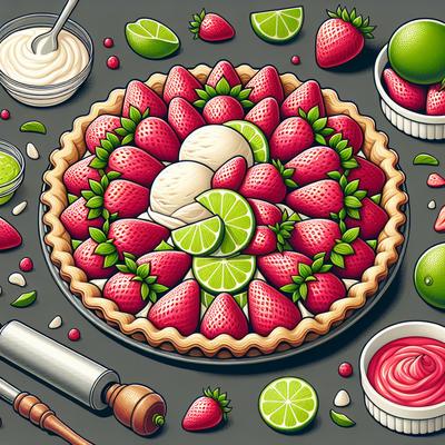 Image of Spiked Strawberry Lime Ice Cream Pie