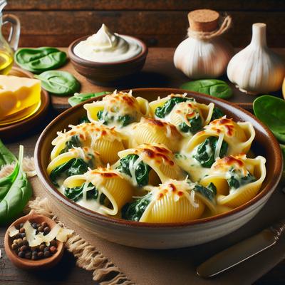 Image of Spinach Alfredo Stuffed Pasta Shells