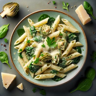 Image of Spinach and Artichoke Penne Pasta