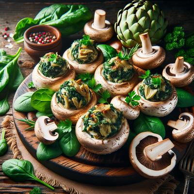 Image of Spinach and Artichoke Stuffed Mushrooms