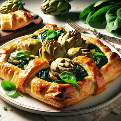 Image of Spinach and Artichokes in Puff Pastry