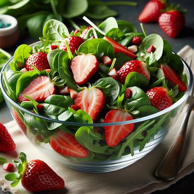 Image of Spinach and Arugula Salad with Strawberries