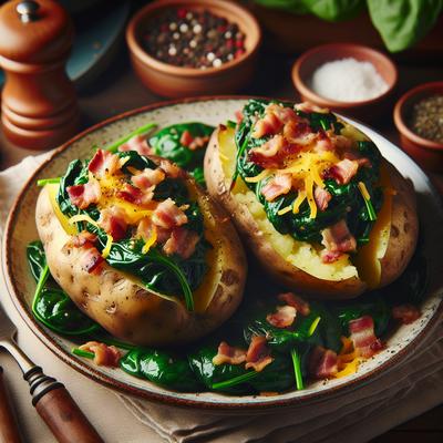 Image of Spinach and Bacon Baked Potatoes
