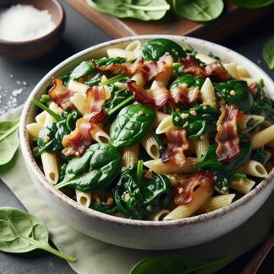 Image of Spinach and Bacon Pasta Toss