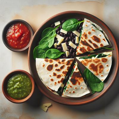 Image of Spinach and Black Bean Quesadillas