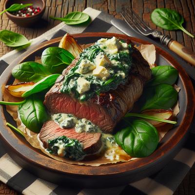 Image of Spinach and Blue Cheese Stuffed Flank Steak