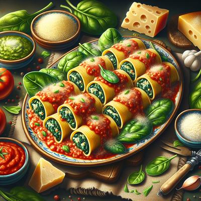 Image of Spinach and Cheese Manicotti