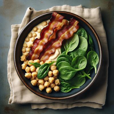 Image of Spinach and Chickpeas with Bacon