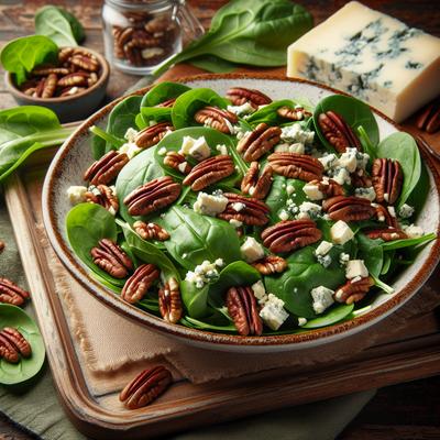 Image of Spinach and Endive Salad with Pecans and Blue Cheese