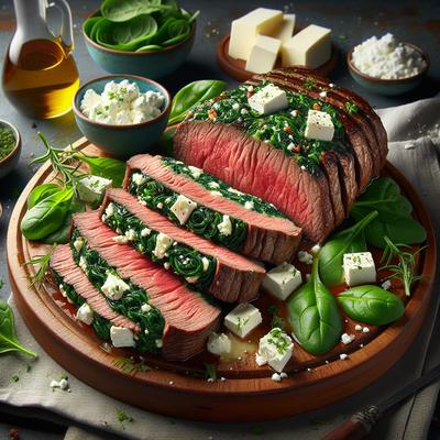 Image of Spinach and Feta Cheese Stuffed Flank Steak