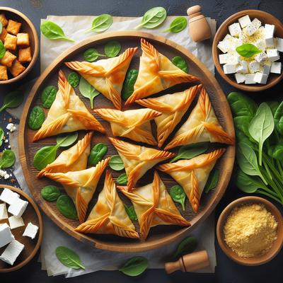 Image of Spinach and Feta Filo Triangles