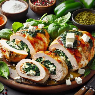 Image of Spinach and Feta Stuffed Chicken Breasts