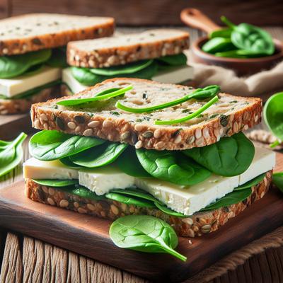 Image of Spinach and Havarti Sandwiches on Multigrain Bread