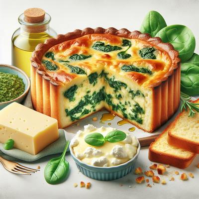 Image of Spinach and Jack Cheese Bread Pudding