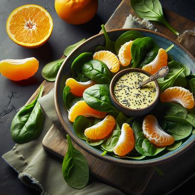 Image of Spinach and Mandarin Orange Salad with Poppyseed Dressing