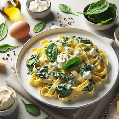 Image of Spinach and Mascarpone Fettuccine