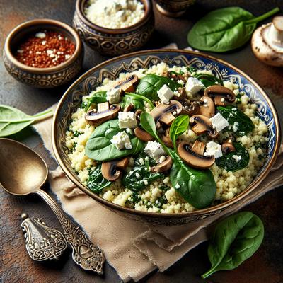 Image of Spinach and Mushroom Couscous with Feta