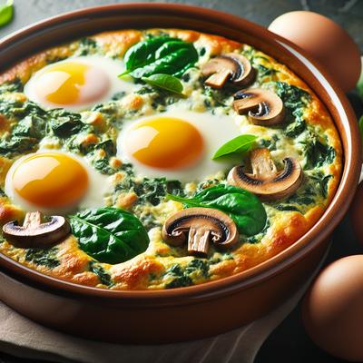 Image of Spinach and Mushroom Egg Casserole