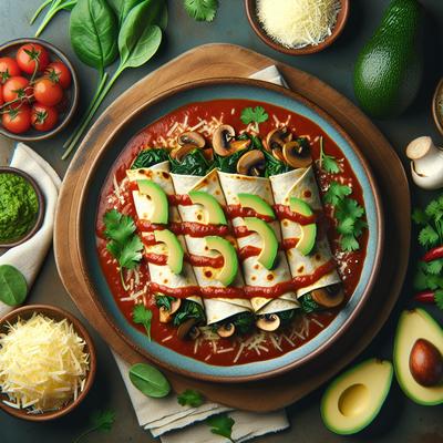 Image of Spinach and Mushroom Enchiladas