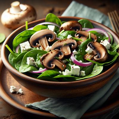 Image of Spinach and Mushroom Salad