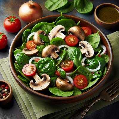 Image of Spinach and Mushroom Salad Recipe